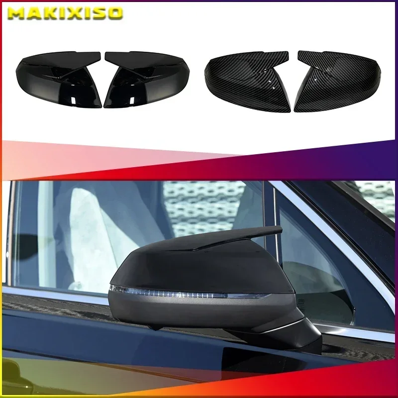 

Rearview Mirror Case Cover Gloss Black For Audi Q5 Q5L SQ5 Q7 SQ7 45 50 55 60 TDI TFSI Sline 2016-2021