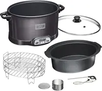 BRANDS 2-in-1 Indoor Electric Smoker & Programmable Slow Cooker, 6 Quart, Dishwasher Safe Crock, Black (03-2500-W) 1