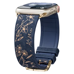 Elegant Silicone Band for Apple Watch - Premium Accessory Bracelet (Blue)