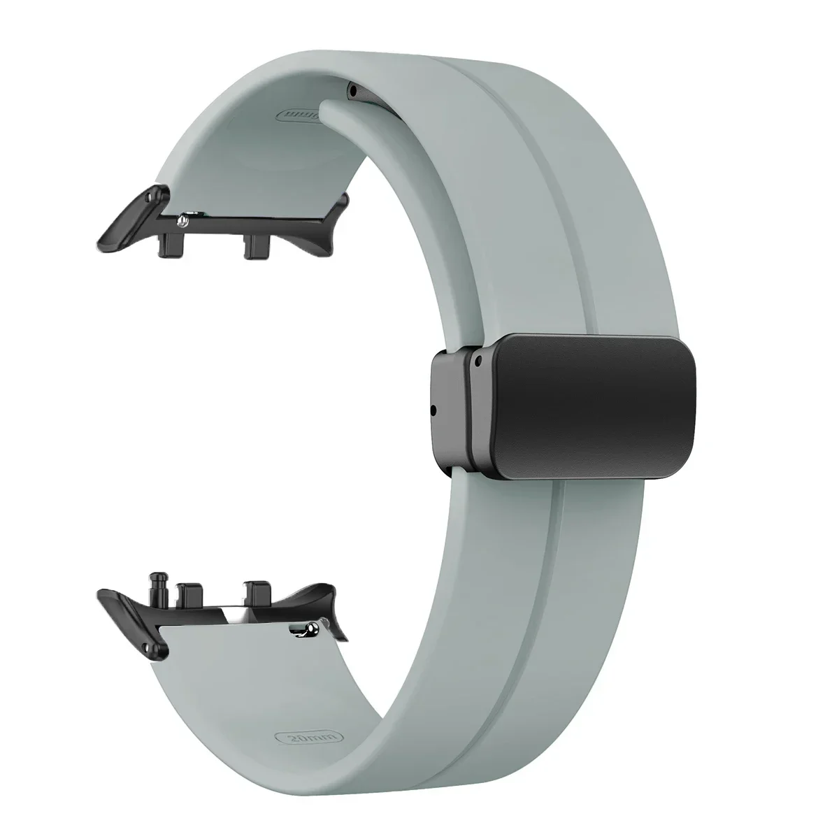 Silicone Sports Band with Magnetic D Buckle and PC Hollow Case - Universal Fit Bracelet