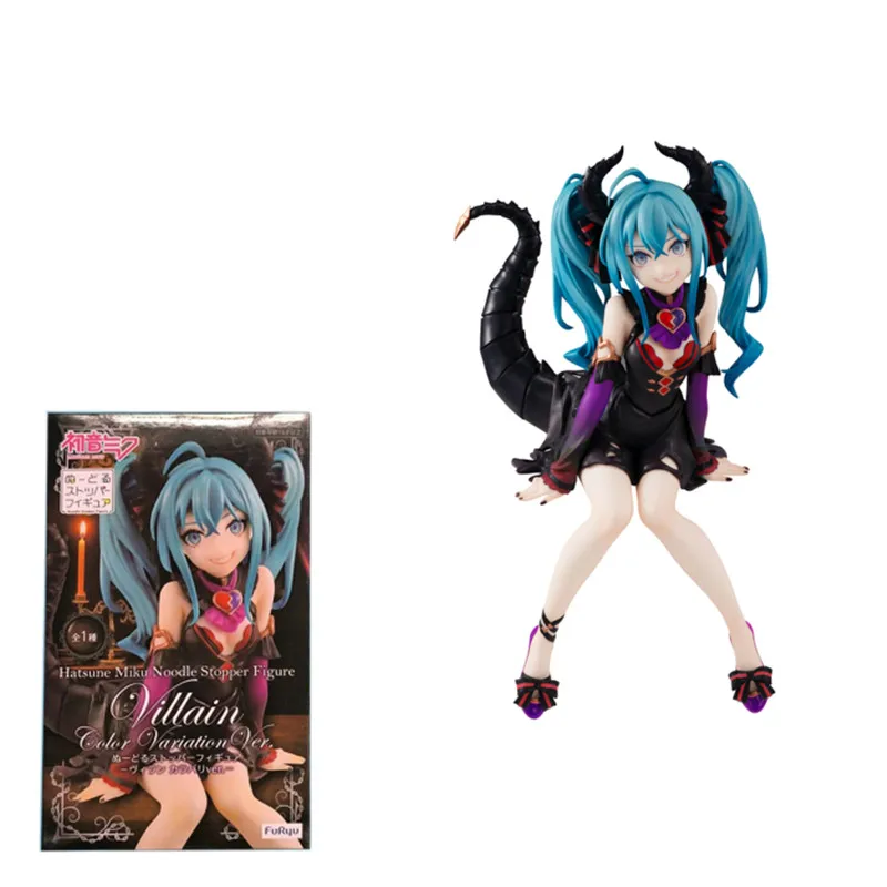 

Original FuRyu Hatsune Miku Noodle Stopper Figure Villain Action Figurie Kawaii Girl Collectable Model Seated Desktop Christmas