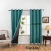 2pcs Solid 100% Blackout Curtain - Curtains for Bedroom and Living Room - UV Protection, Easy Sliding, and Stylish Design 1