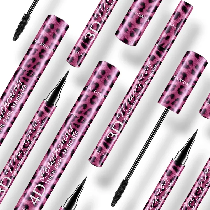 YANQINA Liquid Eyeliner Pencil+4D Waterproof Mascara Set Cosmetics Eye Liner Thick Curling Mascara Eyebrow Pencil Eyes Makeup 6