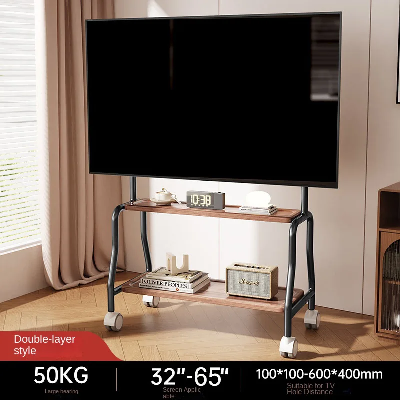 Mobile TV Stand 32-75 Inch Stainless Steel Save Space TV Floor Cart 50KG Heavy Screen Stand Living Room Furniture