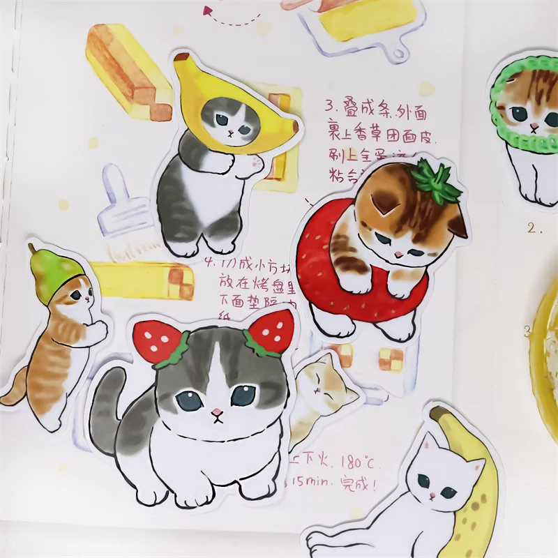 500-Piece Cute Cartoon Cat Stickers - 1 Inch Self-Adhesive Paper Labels For Crafts