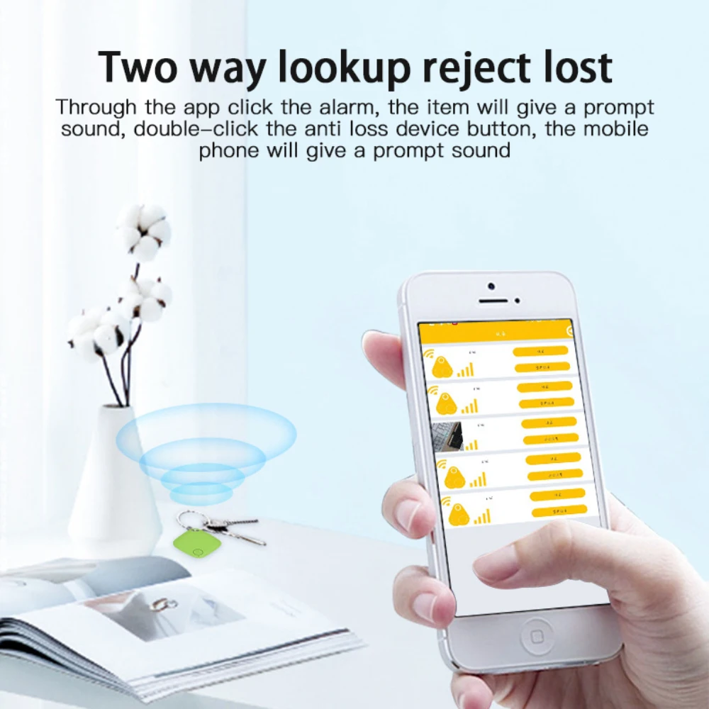 Anti loss Device Diamond shaped Two way Object Finding Function Alarm Bluetooth Locator APP Positioning Search