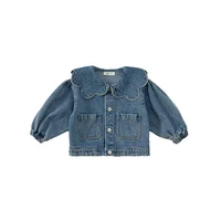 Manteau en denim de style coréen pour enfants, col à volants, manches longues, mode pour enfants, vêtements polyvalents, E82075, printemps, automne 4