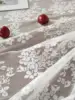 White lace tablecloth round mirror flower vine pattern living room dining table decoration 4
