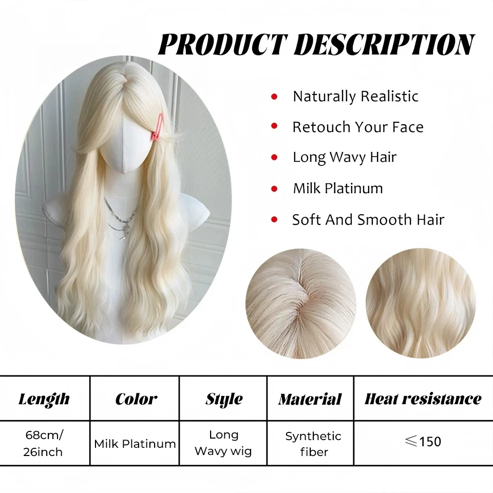 Blond Synthetic Hair Wig for Women Daily Party