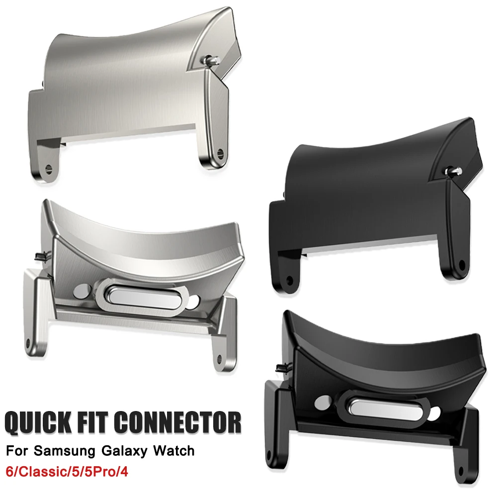 

2pcs Connector for Samsung Galaxy Watch 6 5 4 40 44mm Stainless Steel Adapter Galaxy Watch6 Classic 47mm 43mm 42 46mm Quick fit