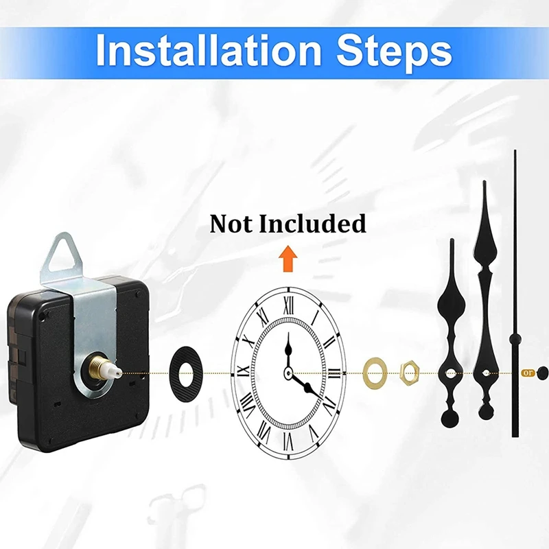 7 Sets Quartz Clock Movement Mechanism, Silent Short Shaft Clock Mechanisms With Hands, Wall Mechanism Parts