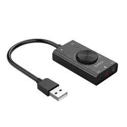 Enhanced External USB Sound Card with Volume Control & 3.5mm Audio Jack Adapter (SC2 Sound Card)