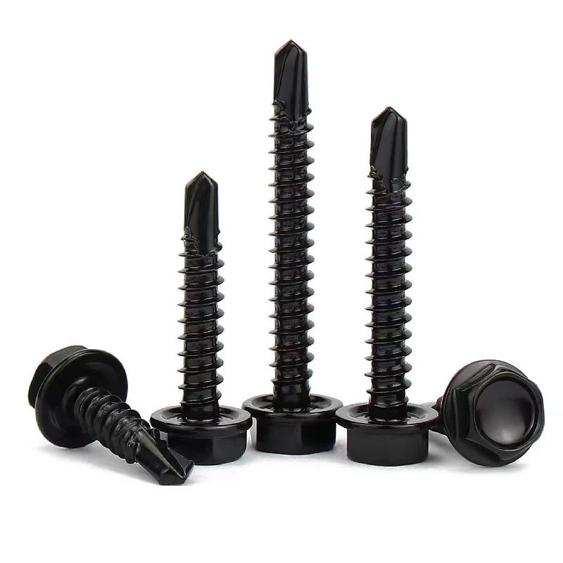 70 PCS #8 X 2 Inch Sheet Metal Screws - 410 Stainless Steel, Self-Tapping, Black, Phillips Truss Head