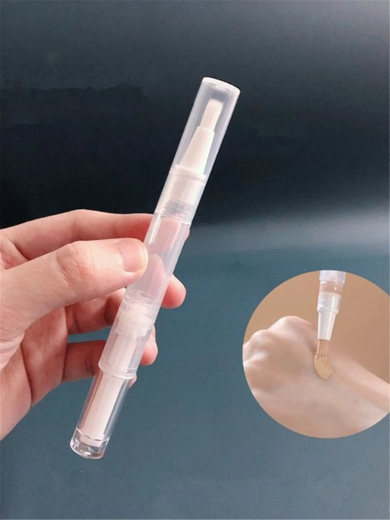 액체 파운데이션 서브 포장 펜, 회전 진공 서브 포장 브러시 헤드 포인트 어플리케이터, 메이크업 필수 액체 1 개, 5ml