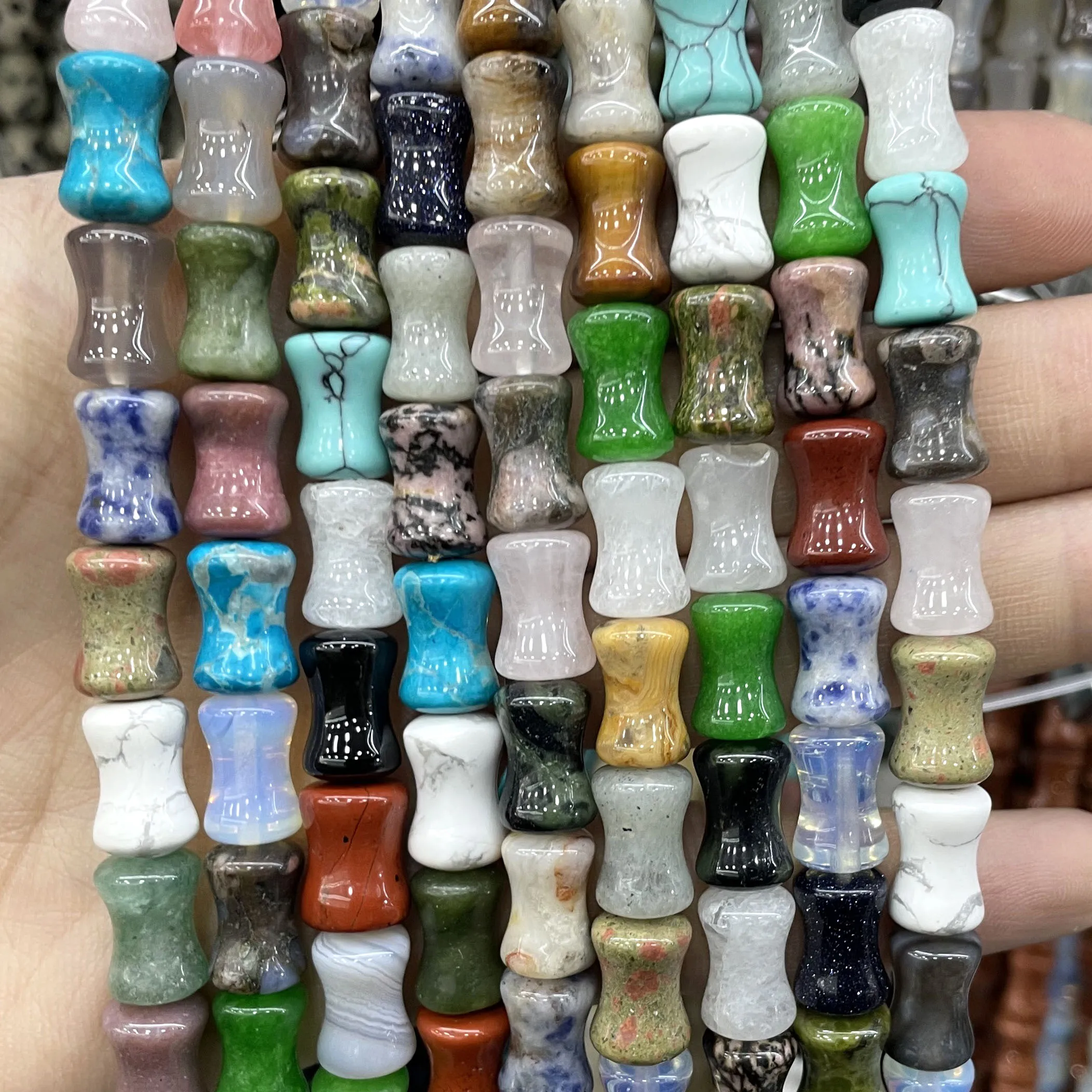 Natürliche Stein Achate Quarz Türkis Edelstein Runde Unregelmäßige Facettierte Rondelle Lose Spacer Perlen Für Schmuck Machen Diy Armbänder – Detail 18