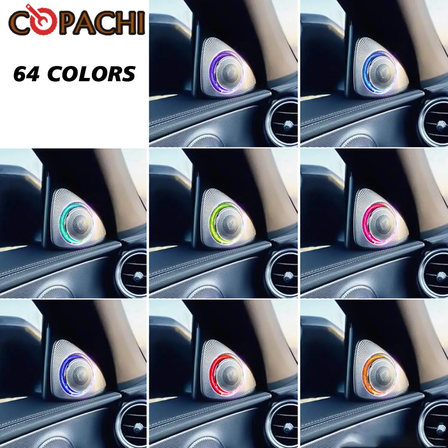 

1Set 3D Rotation Speaker Tweeter Set for Mercedes Benz 3D Rotating Tweeter W205W213 S Class 64 colors 2018-2020