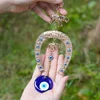 Turkish Blue Evil Eye Beads Charms Pendants Gold Colour Horseshoe&Elephant Hanging Ornament Car Amulet Lucky Gift Home Decor 6