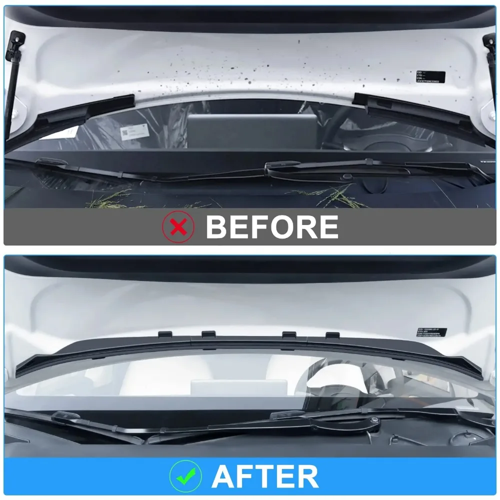 Auto-Fronthaube, staubdicht, Dichtungsstreifen für Tesla Model Y 2021–2024, Modell 3 2021–2023, Autozubehör, Schutzfolie, Wasserstreifen – Detail 3