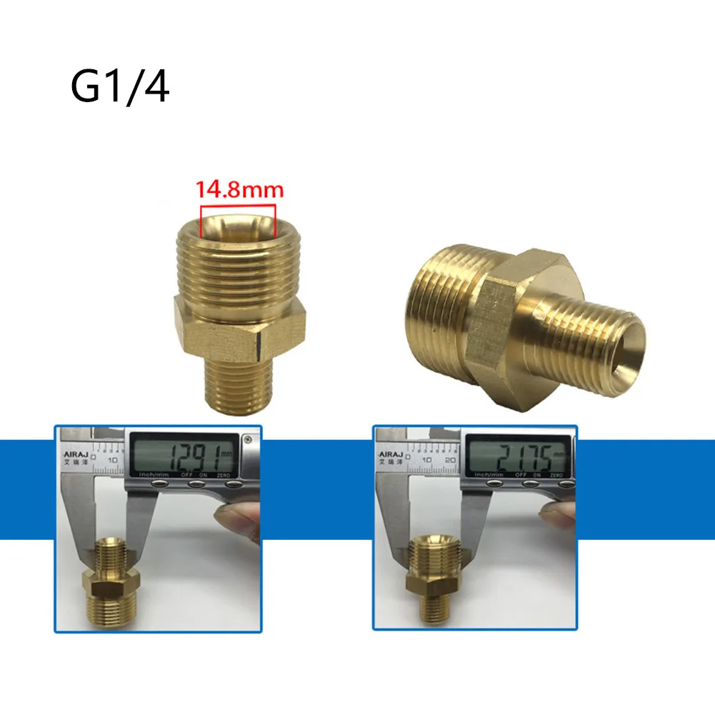 Brass High Pressure Washer Adapter M22 X1,5 AG X 1/4"  Connector Hose Pipe Adapter Universal M22 Brass Connector Garden Water images - 6