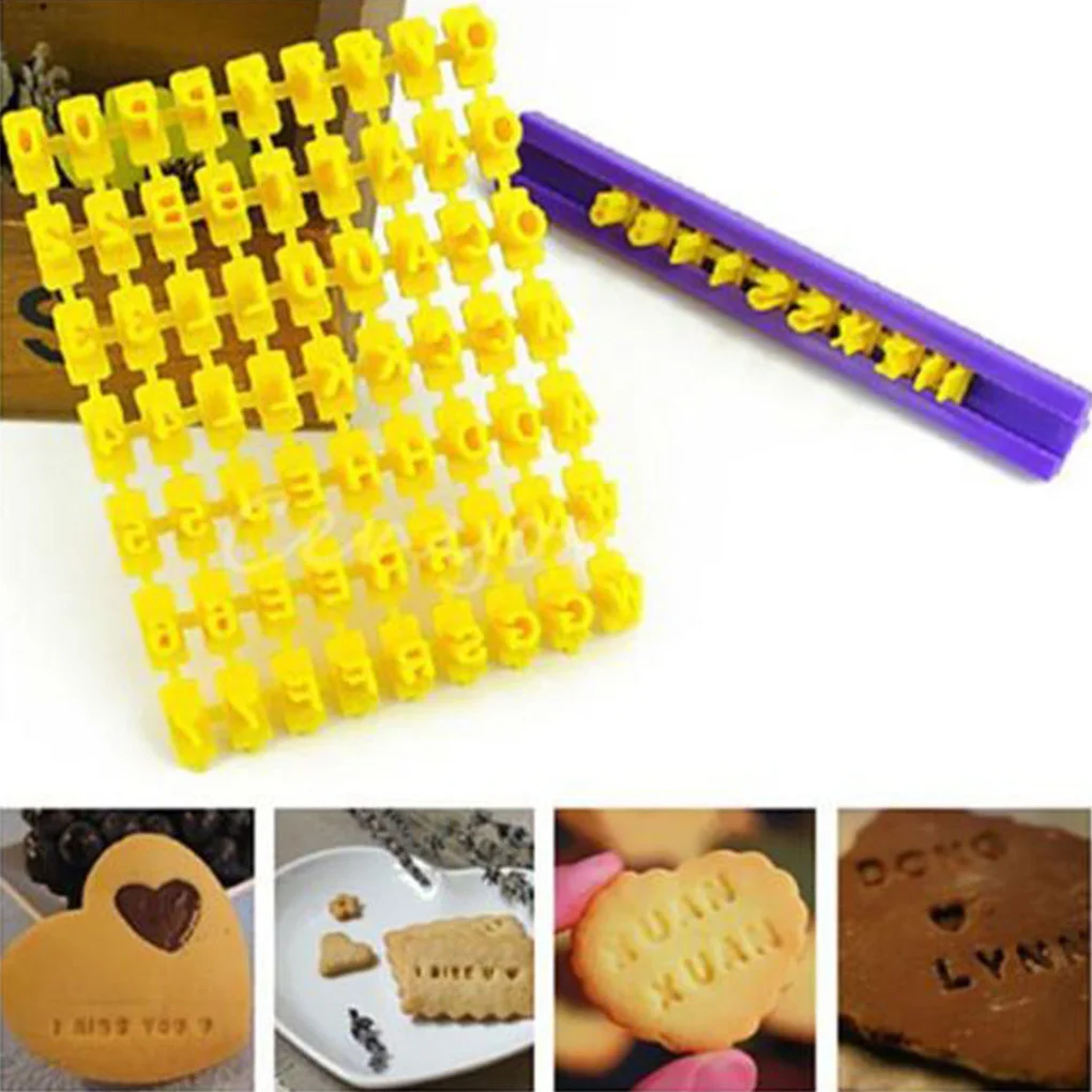 Biscuits Baking Printing Alphabet Mold Cookies Cutter Word Press Stamp Baking Mold Cake Curling Embossing Cookie DIY Tools