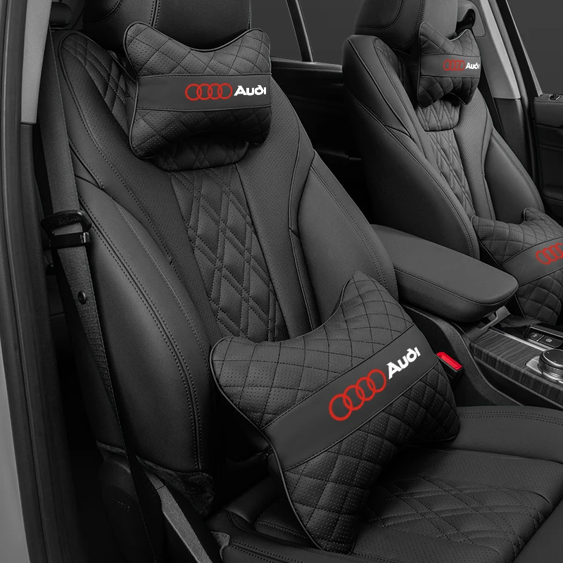 Car Seat Head Support Cushion Lumbar Pillow Interior Accessories For Audi Sline A1-A8 B6-B9 C6 Q2-Q8