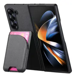 Detachable Magnetic Wallet Phone Case with Card Holder Cover - Galaxy Z Fold4 (Black)