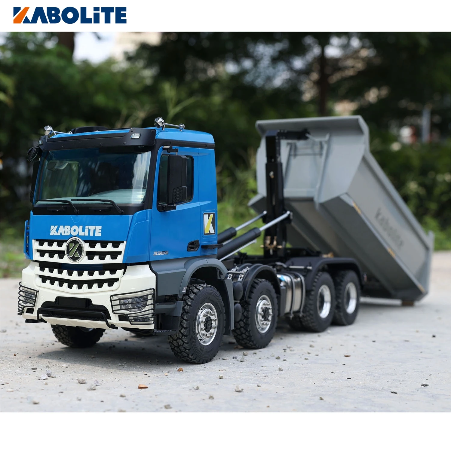 KABOLITE RC Metal Hydraulic Tipper U-bucket K3366 8X8 Full Dumper Car 1/14 Scale ST8 with Light Sound Remote Control Truck Toys 5