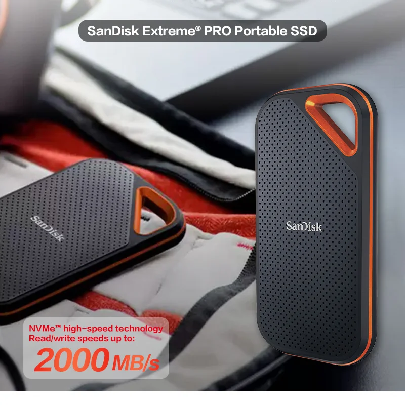 SanDisk E81 Extreme PRO Portable SSD Black Type-A/C Hard Drive 4TB 2TB 1TB SSD USB 3.2 Laptop High Speed 2000MB/s