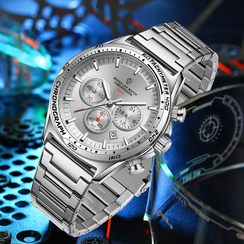 LIGE Luxury Man Wristwatch Waterproof Luminous Chronograph Watch for Men Stainless Steel Men's Quartz Watches Reloj Hombre+Box 3