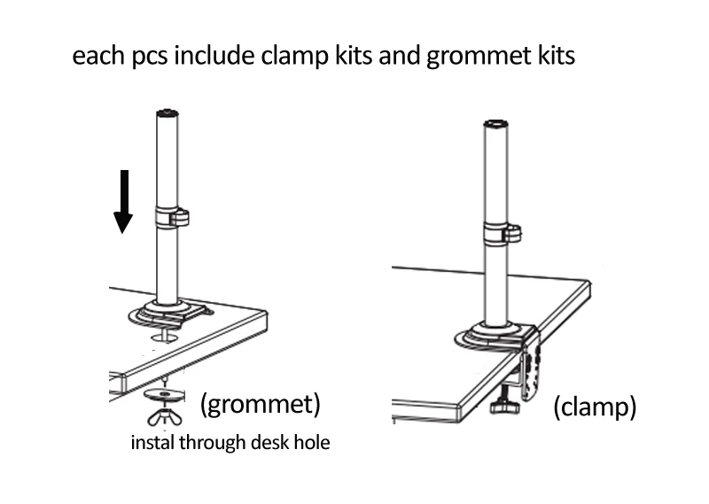 Lcd tv Monitor Desk Holder Gás Spring Full Motion Braço Duplo Braçadeira Buraco Laptop Notebook Mount 22 32 10 17 2-12kg nb H180 Fp2 - Image 2