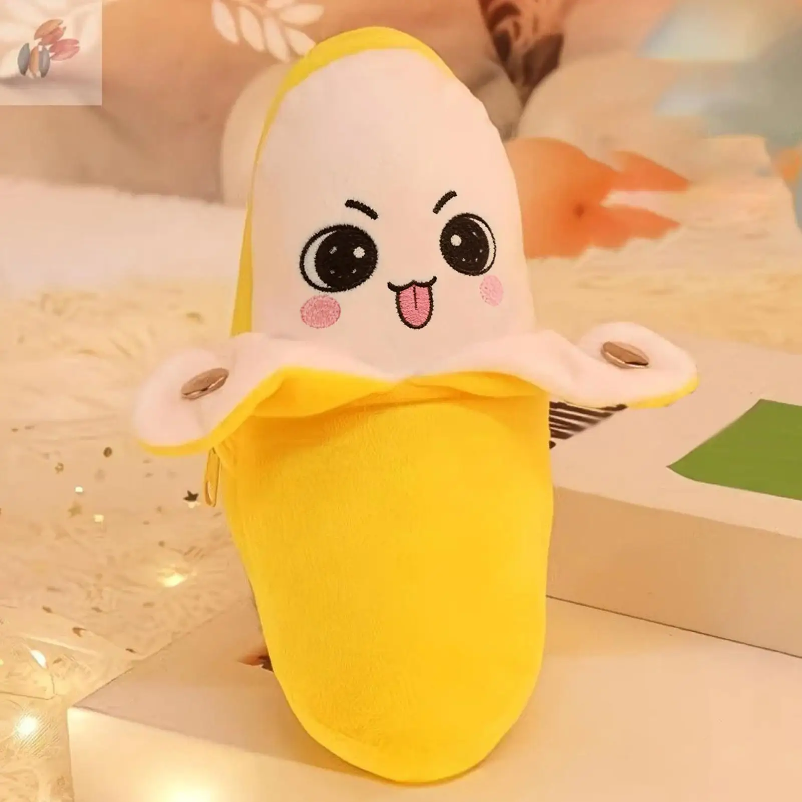 창의적인 바나나 베개 인체감지 바나나 메트로놈 플러시 장난감 부모-자녀 상호작용 바나나 장난감 어린이 생일 선물