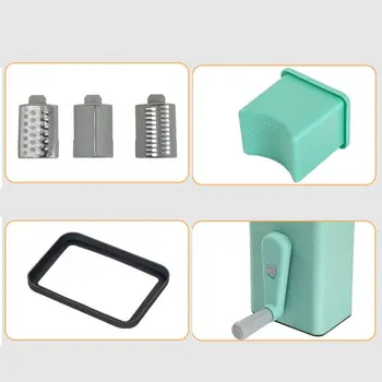 3 in 1 Hand-Crank Vegetable Slicer Labor-saving Vegetable Shredder Rotary Cheese Grater Multifunctional Plastic Nut Grinder