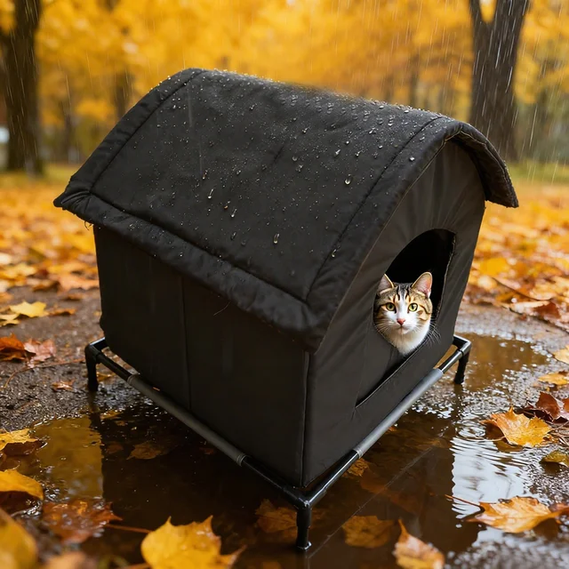 Cat House for Indoor and Outdoor CatsWaterproof Fully Insulated Shelter for Stray and Feral Cats Great for Cat Beds for Outdoor 2