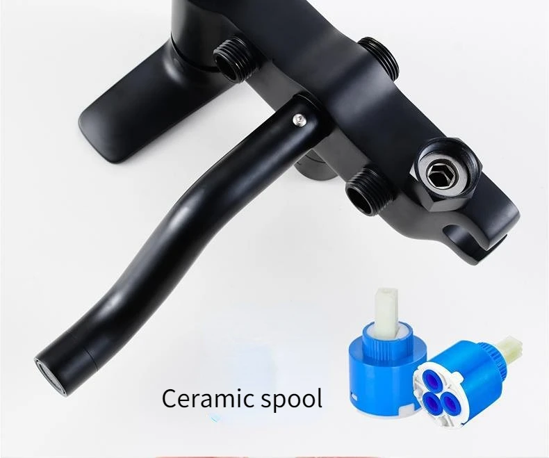 Description Picture 6 of itemBlack Shower System Copper Four-function  Set Pressurized Hand Spray Gun Hot and Cold Sprinkler Bathroom Rain