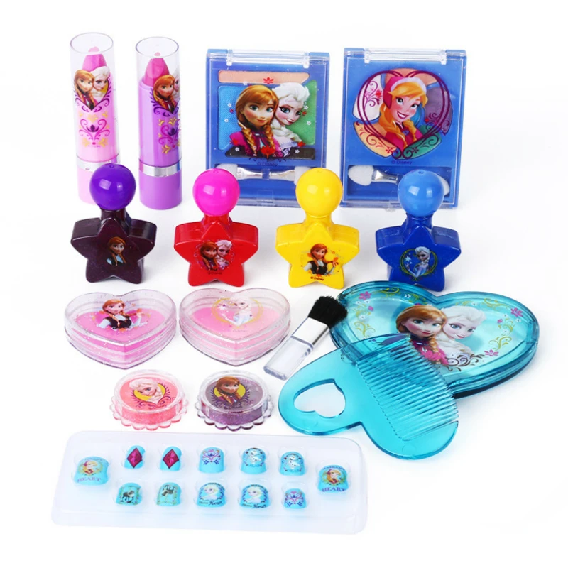 Disney girls Frozen Beauty Toys Makeup Box Set Girl Princess Elsa Anna Pretend Play Fashion Toys for Children Kids Birthday Gift 3