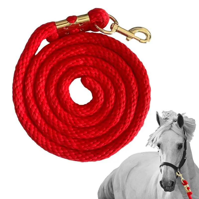 

Свинцовая веревка для лошадей 6,5 футов, тренировочная свинцовая веревка с прочным зажимом для эффективной обработки длинных прогулок для конного спорта