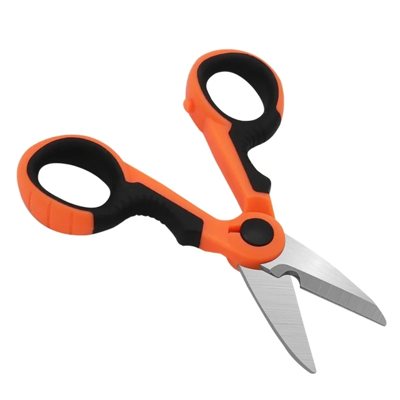 1Piece Stainless Steel Fishing Scissor Accessories Electrician Portable Scissors Plier Cut PE Braid Line Lure Carp Fishing Tools 5