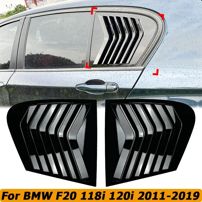 

2PCS Rear Window Louver Shutter Cover Quarter Side Vent Trim Sticker For BMW F20 1 Series 118i 120i 2011-2019 Car Accessories