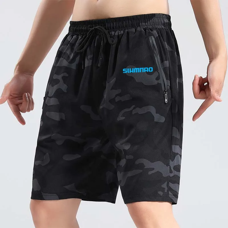 Summer Men's Outdoor Sports, Running, Quick Drying Shorts, Cycling, Fitness, Casual Five Quarter Pants, Fishing Pants