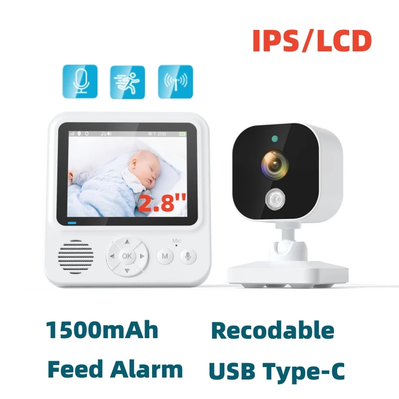 

2.8 Inch WiFi Baby Monitor Wifi Camera IPS LCD 2 Way Audio Talk IR LED Night Vision 2.4GHz wireless Baby cam