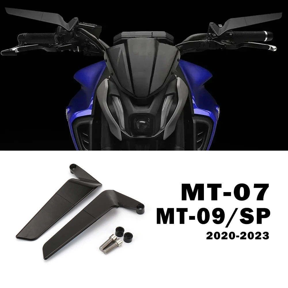 

MT07 Accessories for Yamaha MT-09 MT09 SP 2020-2023 MT-07 MT 07 2021 2022 Motorcycle Stealth Mirrors Adjustable Winglet Aluminum