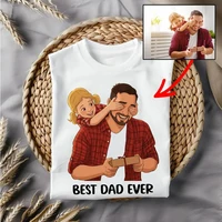 T-shirt personnalisé avec caricature photo, t-shirt à manches courtes pour couple familial, cadeau d'anniversaire ou de Saint-Valentin pour elle, t-shirt à manches courtes d'été 2