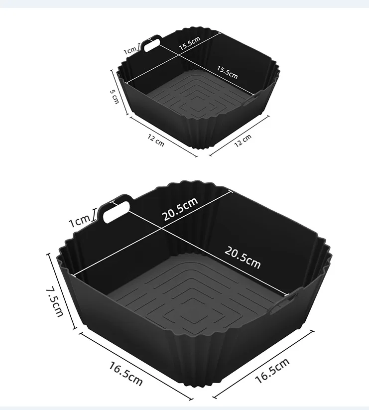 2-Pack Silicone Air Fryer Liners - Non-Stick Reusable Cooking Mats