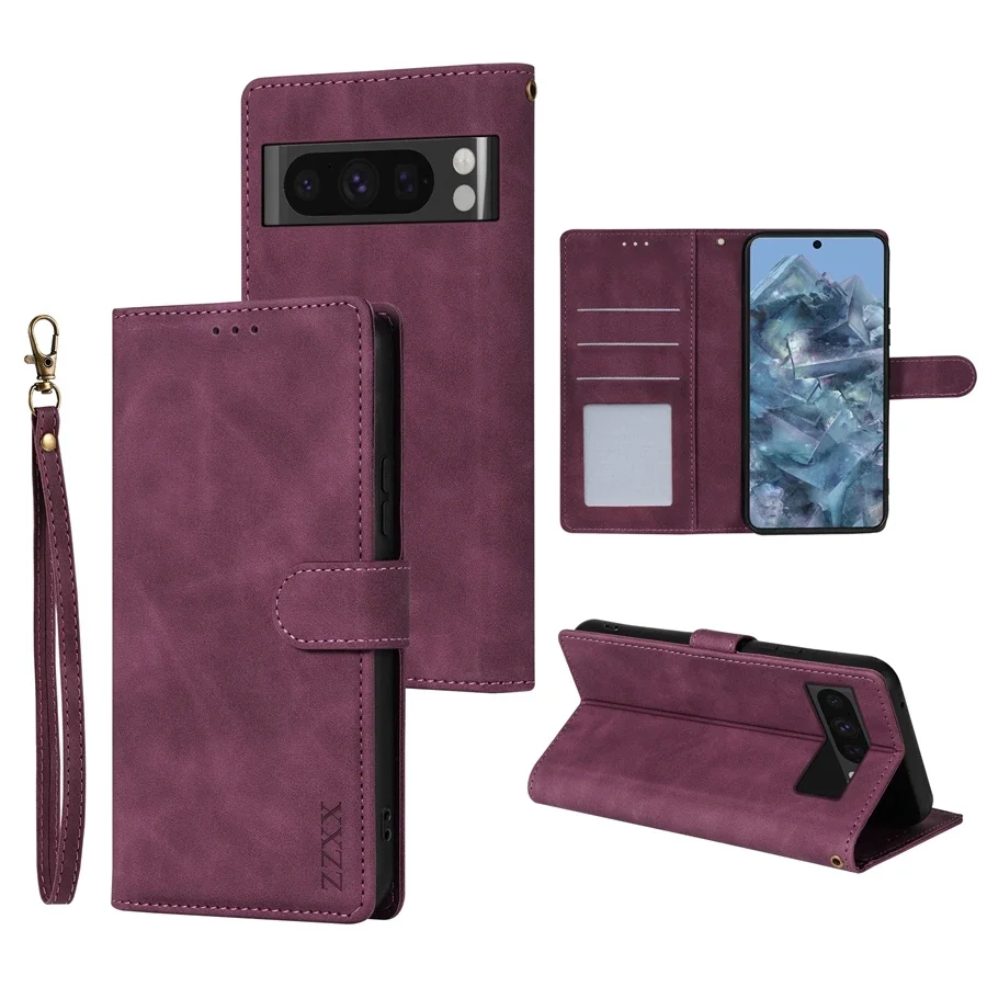 Elegant PU Leather Magnetic Flip Wallet Case with Photo Frame & Card Slot