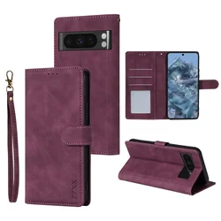 Elegant PU Leather Magnetic Flip Wallet Case with Photo Frame & Card Slot - Google Pixel 8 Pro (Wine red)