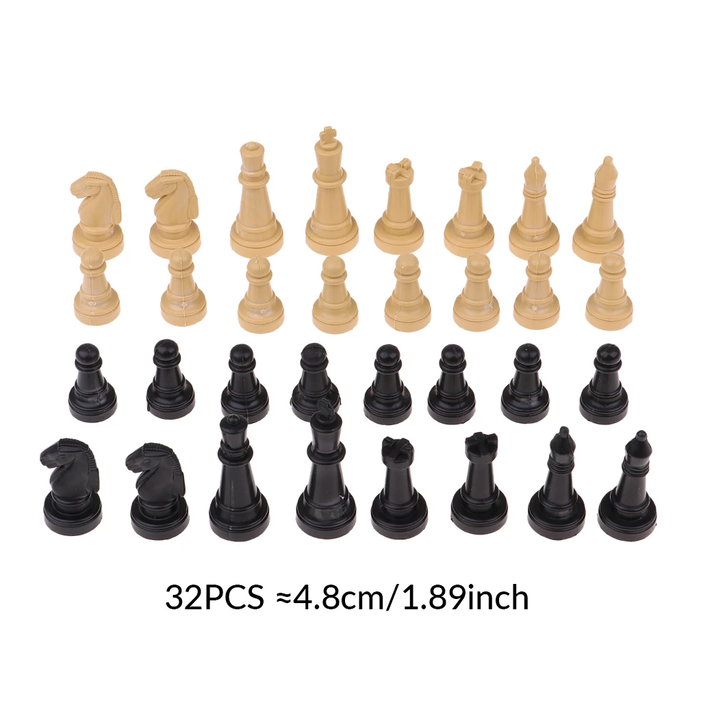 32Pcs Tradtional Board Game Tournament Chess Pieces Chessmen Set Replacement Checker Pawn Non-Toxic Kids Adults