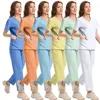 Women and Men's Modern V-Neck Top and Pant Doctor Suits High Quality Uniforme Medical Nurse Uniform Scrub Set Hospital Workwear
