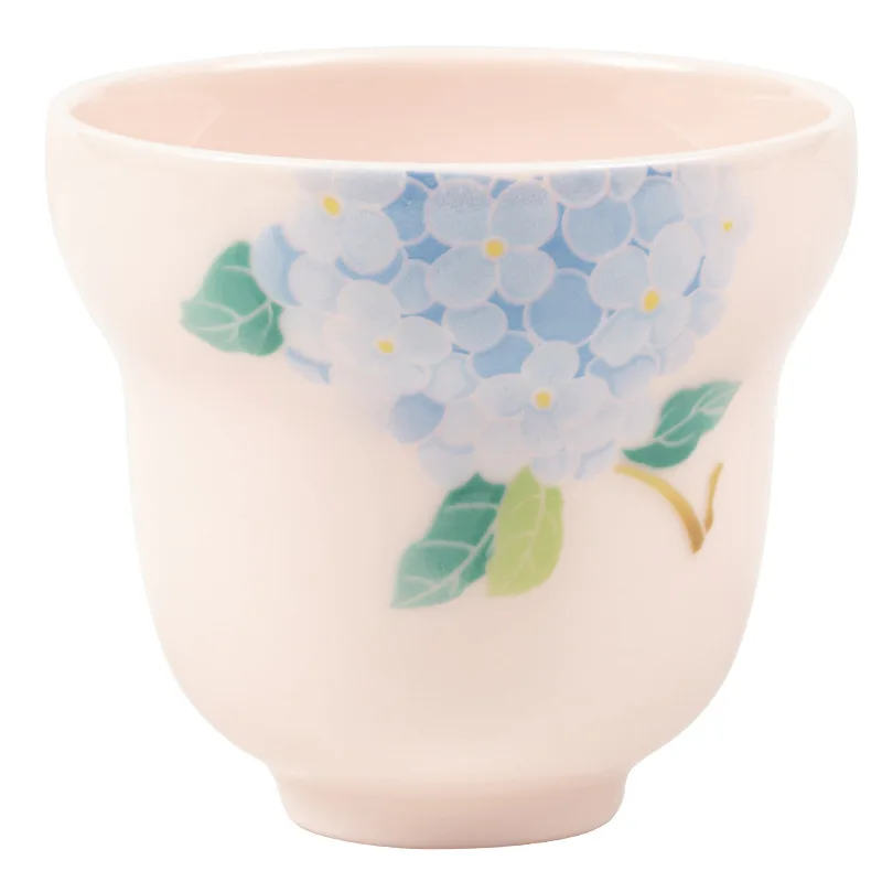 Gourd Ceramic Teacup Chinese Kung Fu Gongfu Teaware Porcelain Tea Cup Handmade Hydrangea Master Tea Cup Drinkware Ceremony