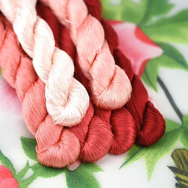Silk Embroidery Thread / 100 Silk Thread /hand Embroidery Embroider Cross Stitch/watermelon Red