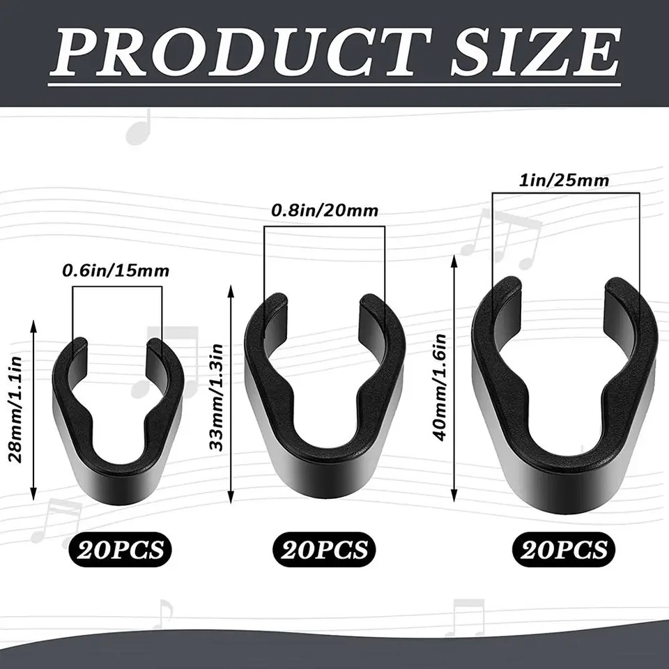 Vaguelly 50stuks Microfoon Kabel Clips Universele Mic Kabel Klemmen Voor Microfoon Statief Duurzaam Voor Live-uitzendingen Opnames